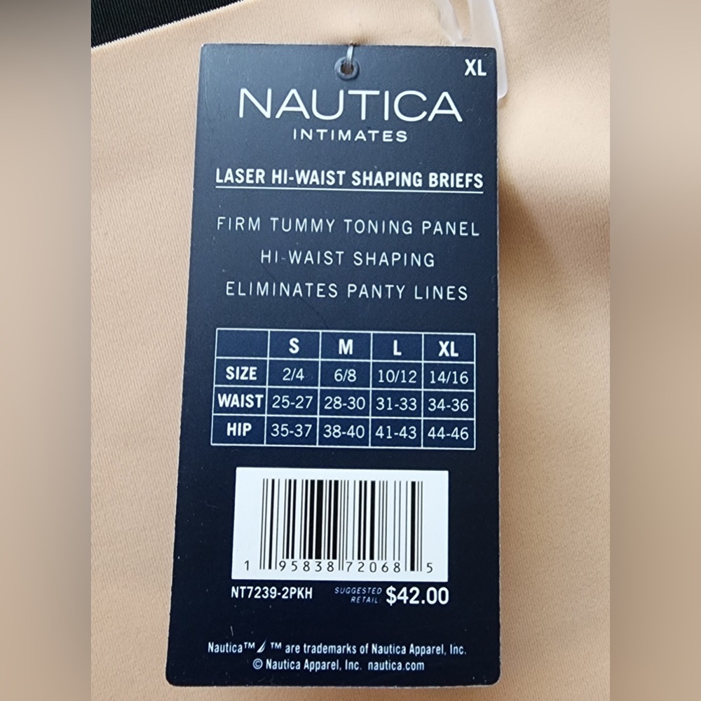 HI-WAIST FIRM CONTROL LASER CUT NO PANTY LINES SHAPING BRIEFS by NAUTICA - 2pc - Picture 4 of 8